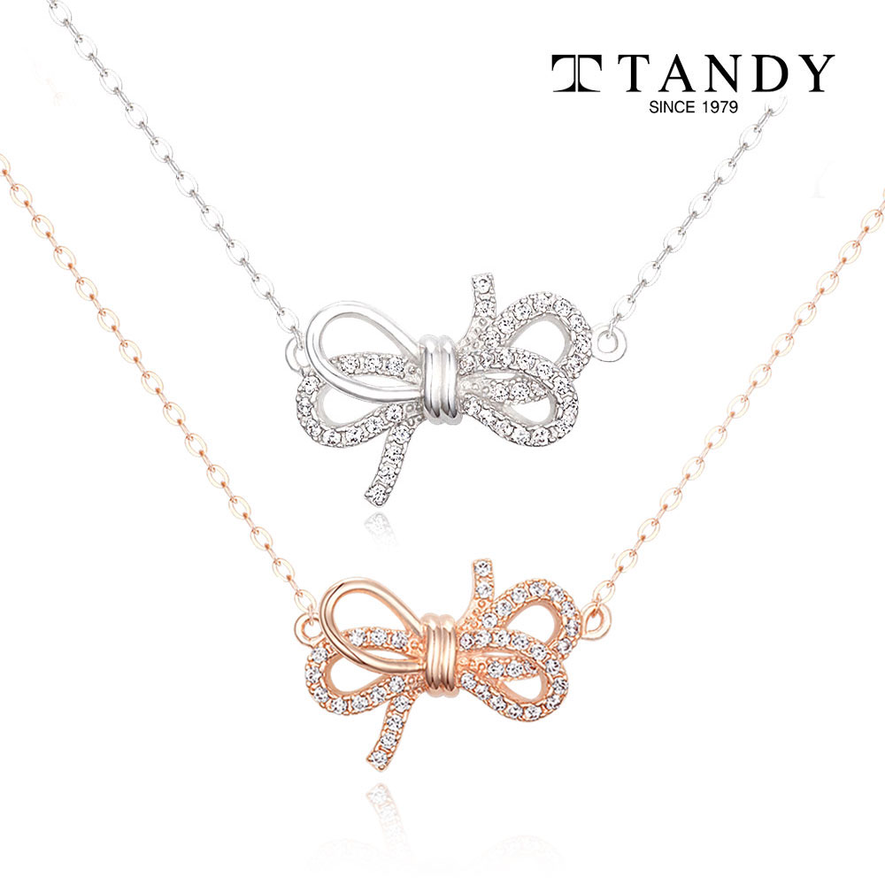 [TANDY] 탠디 실버925 지르코니아 리본 목걸이 네크리스 TDN610