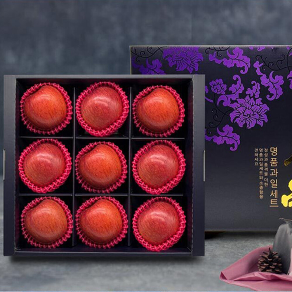 [명품사각] 프리미엄 사과 선물세트 3kg/9과