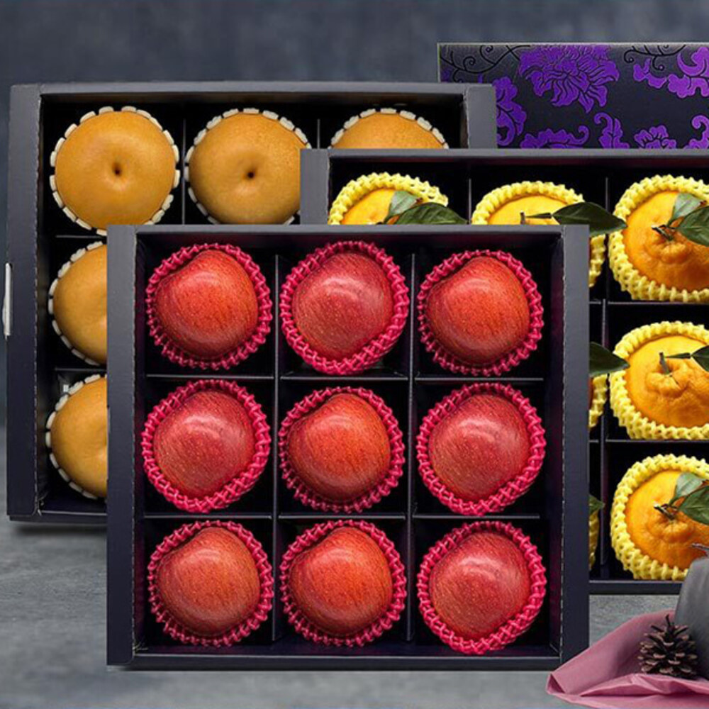 [명품사각] 실속 사과+배+한라봉 선물세트