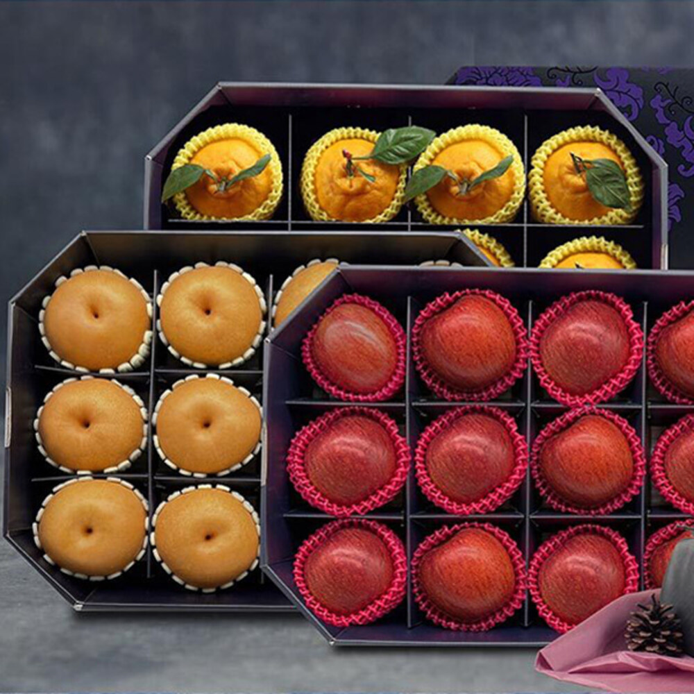 [명품팔각] 프리미엄 사과+배+한라봉 선물세트