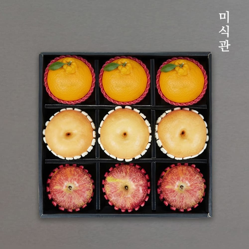 [미식관]명산지 과일 혼합세트(사과400g*3과+배580g*3과+한라봉380g*3과)총 4kg