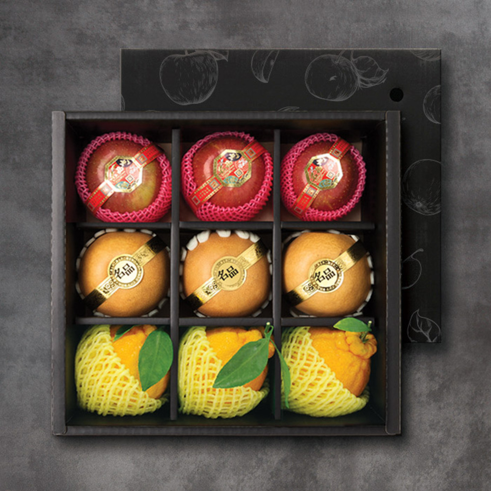 [소문난맛집 한정판 과일] 고당도 엄선 명품특선 과일 혼합 선물세트 3.5kg내외 (사과3과+배3과+한라봉3과)