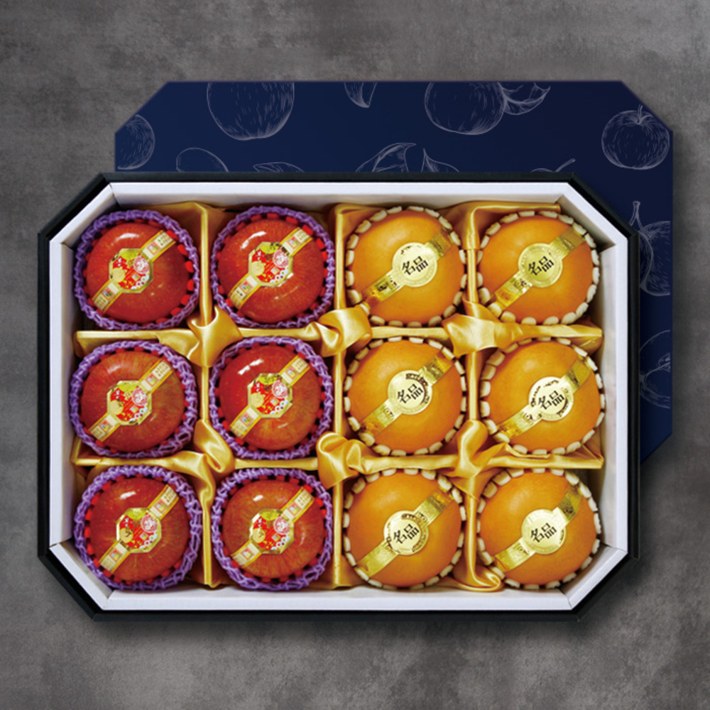 [소문난맛집 한정판 과일] 고당도 엄선 명품특선 과일 팔각 혼합 VVIP선물세트 5kg내외 (사과6과+배6과)