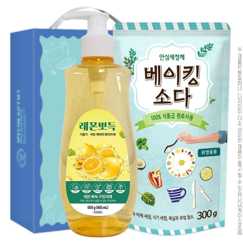 탑셰프 레몬뽀득주방세제500펌프 베이킹소다300리필(2종)