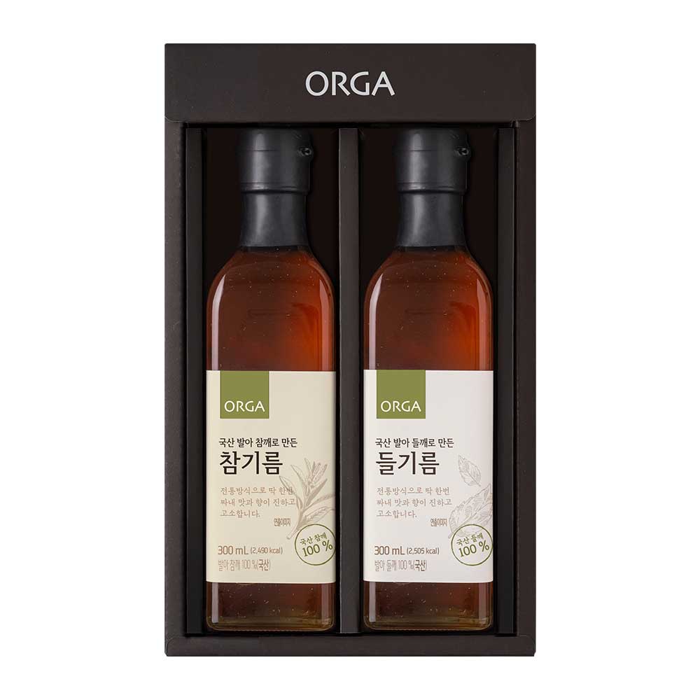 (백화점판매상품) ORGA 올가 국산 참기름 들기름 선물세트