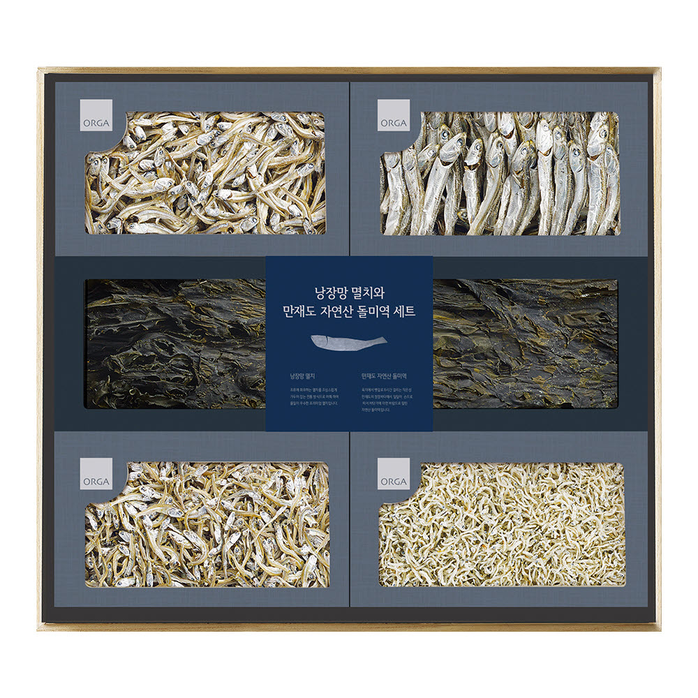 (백화점판매상품) ORGA 올가 낭장망 멸치/자연산 돌미역 세트
