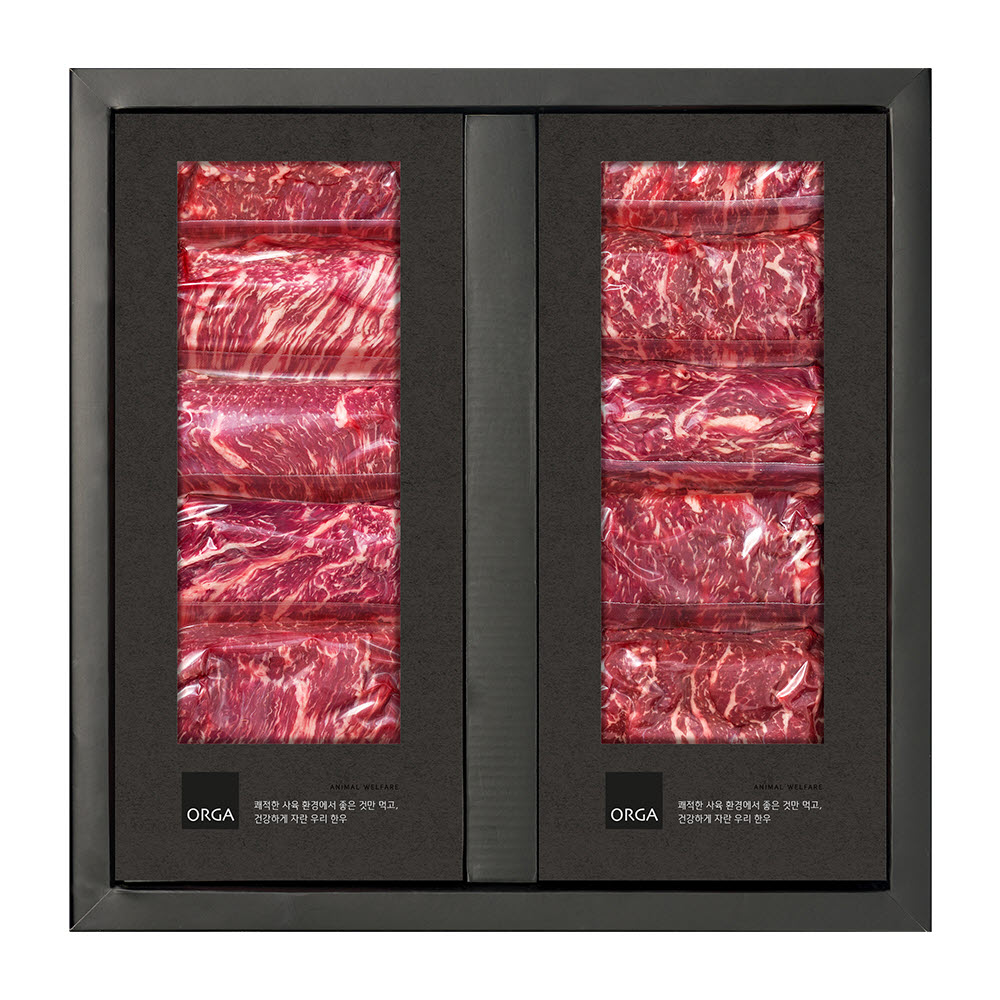 (백화점판매상품) ORGA 올가 무항생제 제주 한우 정성세트(1+등급)