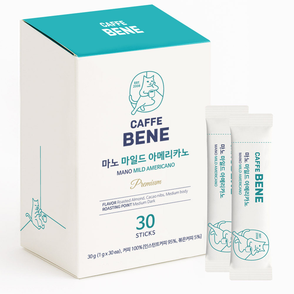 [카페베네] 마노 마일드 아메리카노 30개입 1박스 (1g×10ea)
