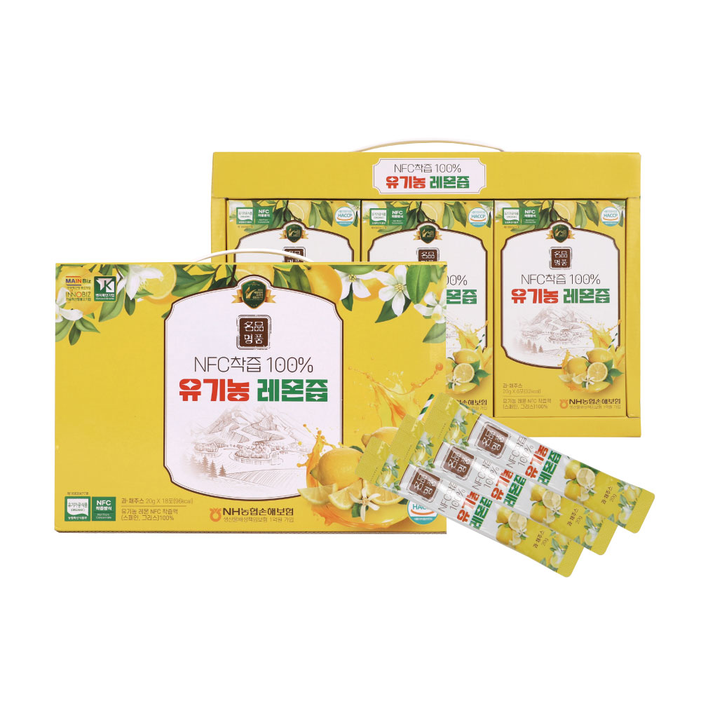 NFC착즙 100% 유기농 레몬즙 20g 18포
