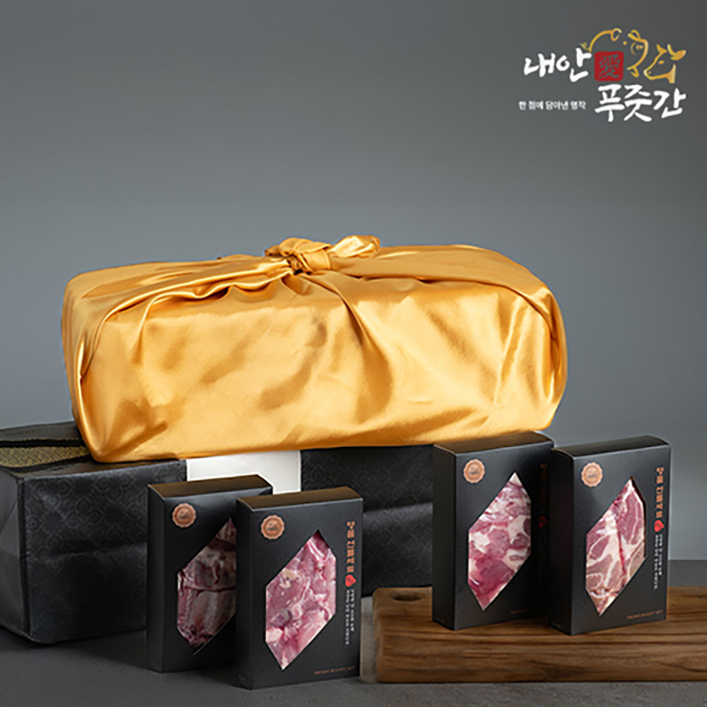 내안애 1+등급 한돈 풍요세트[삼겹500g+목살500g+갈비(찜용)500g*2] 총2kg