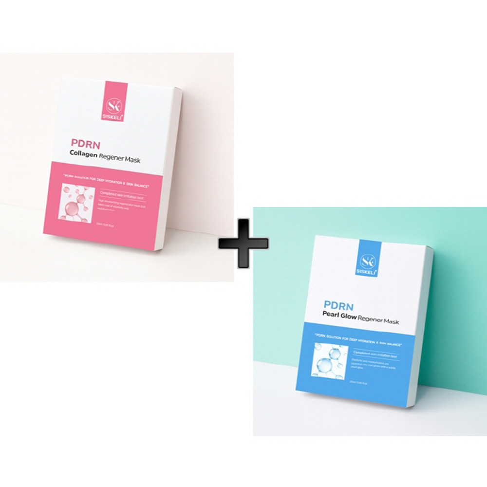 [시스켈리] PDRN 콜라겐 + 펄글로우 리제너 마스크팩 총2박스(1박스내25mlx10p)