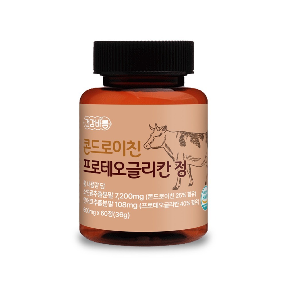 건강바름 콘드로이친 프로테오글리칸 정 600mg x 60정