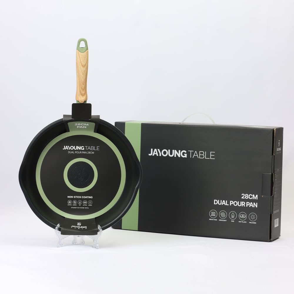 [JAYOUNG TABLE] 자영테이블 듀얼포어 인덕션 프라이팬28cm(아보카도)