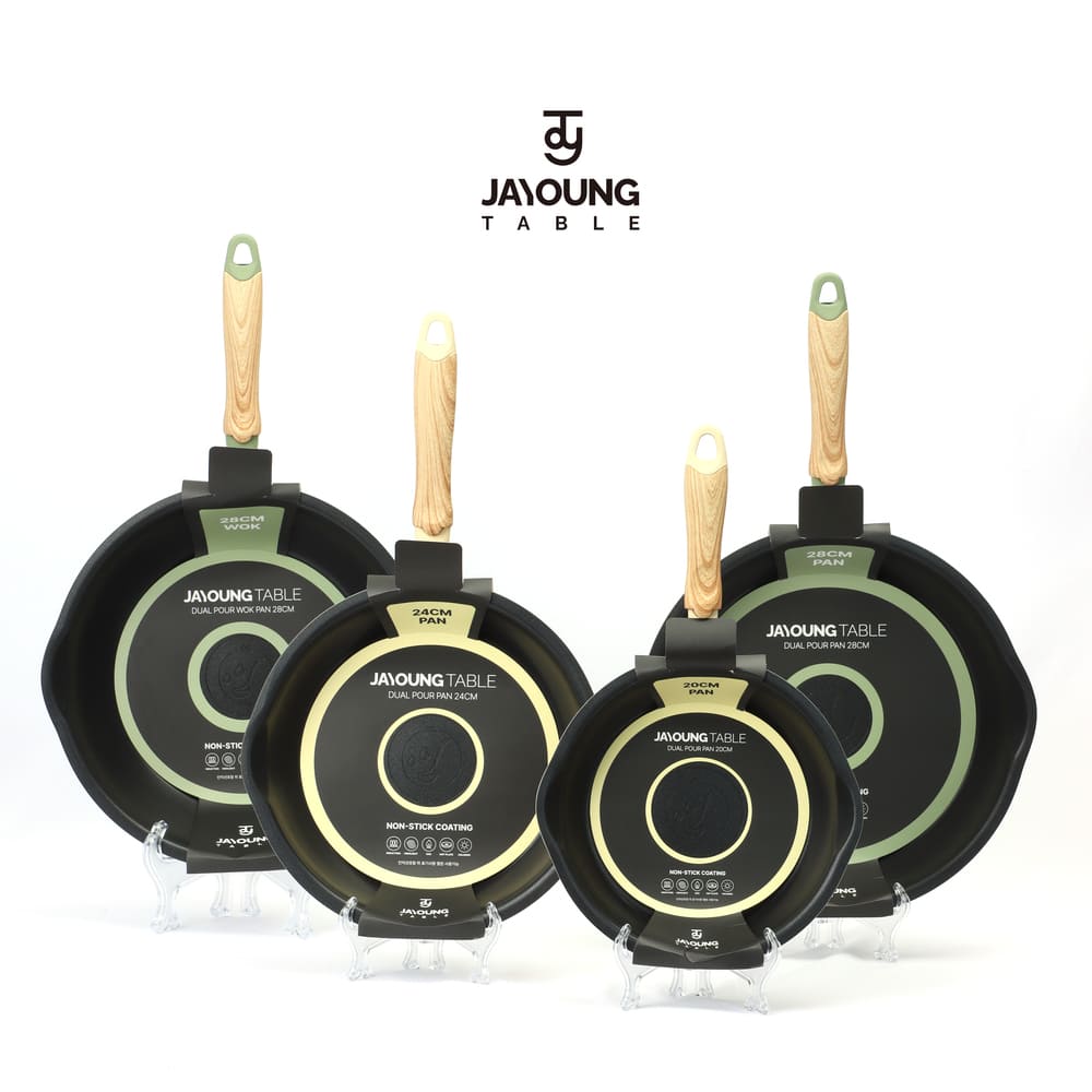 [JAYOUNG TABLE] 자영테이블 듀얼포어 인덕션 프라이팬&웍 4종 세트