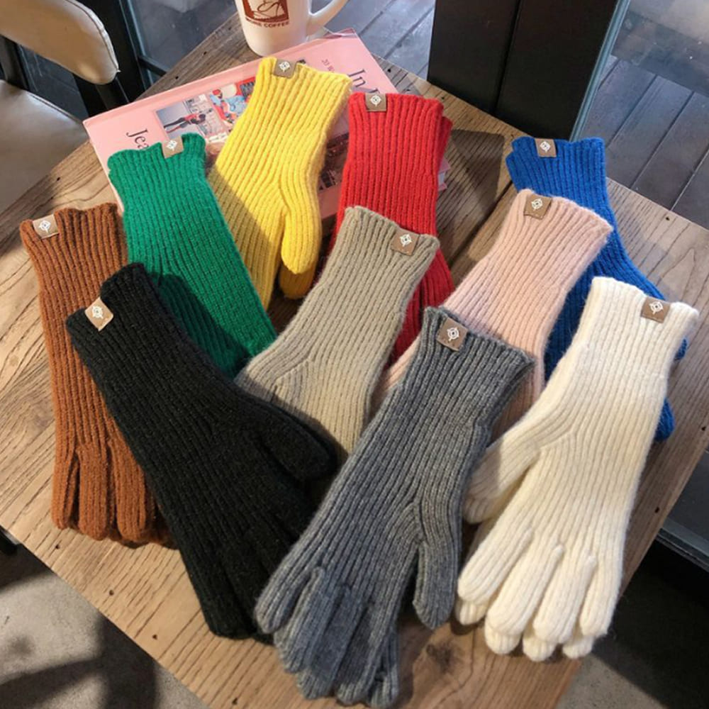 컬러 니트 터치 장갑