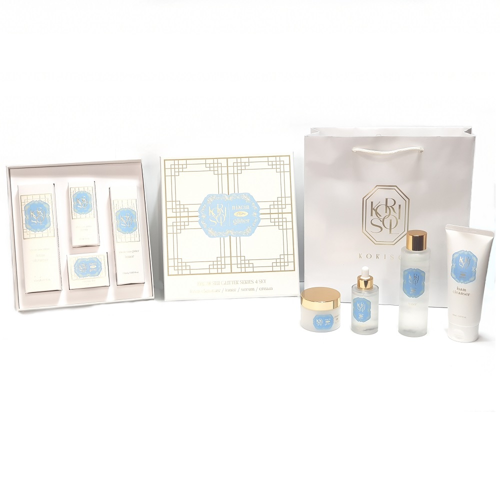 [코리솔] 나이아신 선 글리터 스킨케어 4종 세트 (쇼핑백 포함)