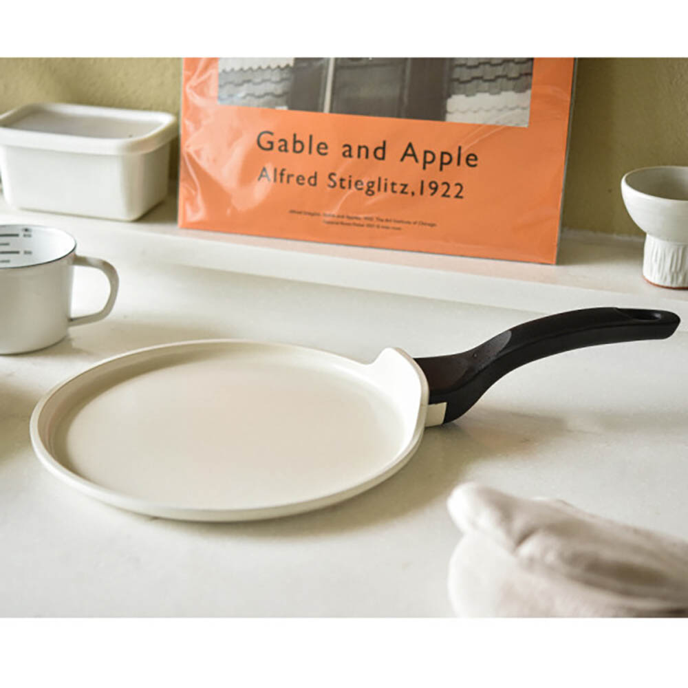 원형 세라믹 가벼운 알루미늄 계란말이팬 화이트