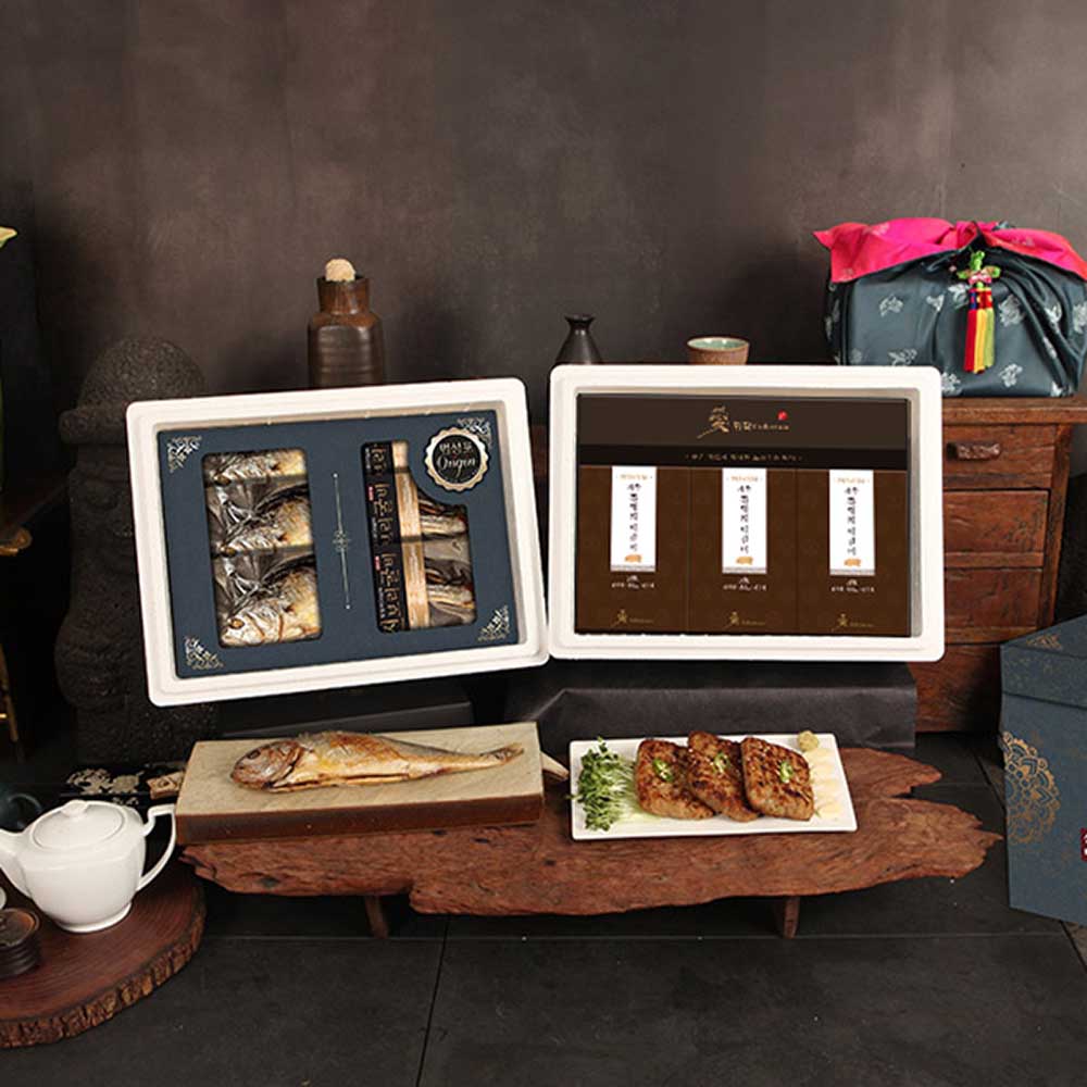 [고급한정식] 더블특선_제주흑돼지 떡갈비&법성포 찐보리굴비 2호(1.35kg+大3미)