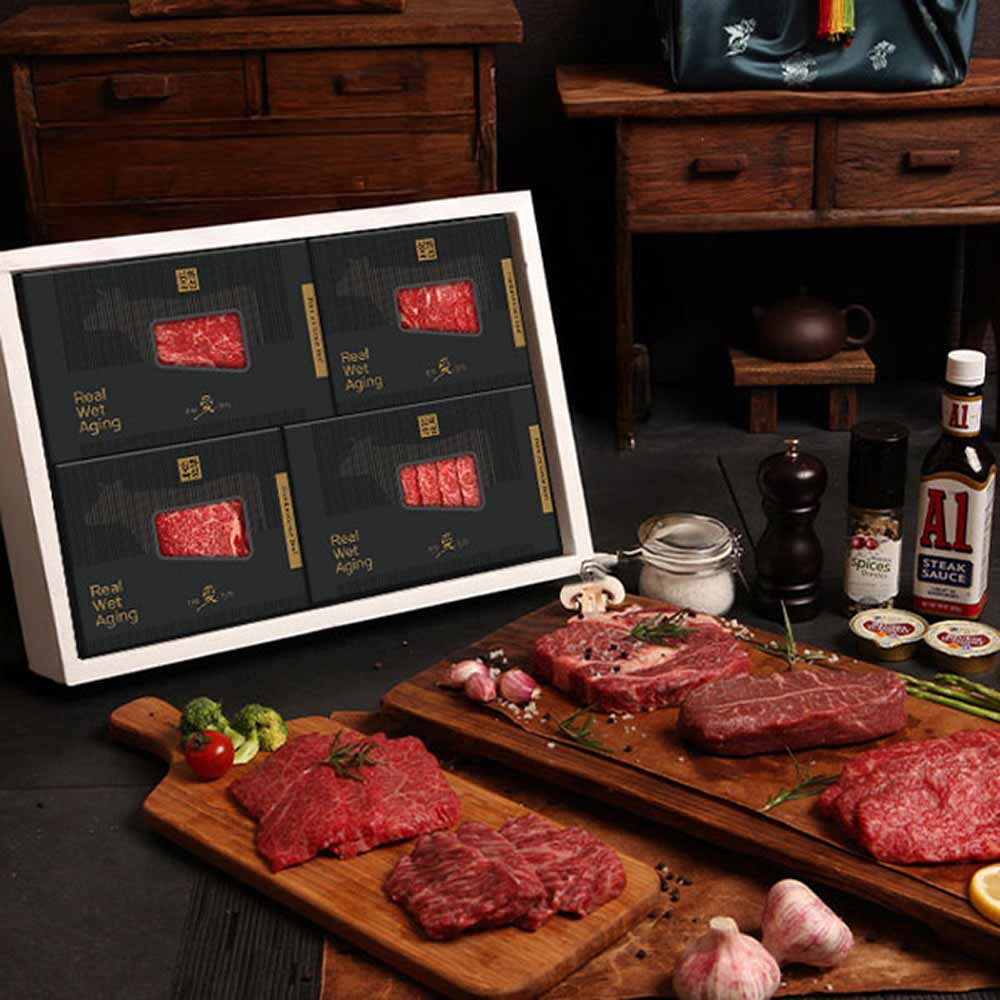 [한우애명작] 투뿔숙성 명품기획_로스4종 특선(꽃삼특목)