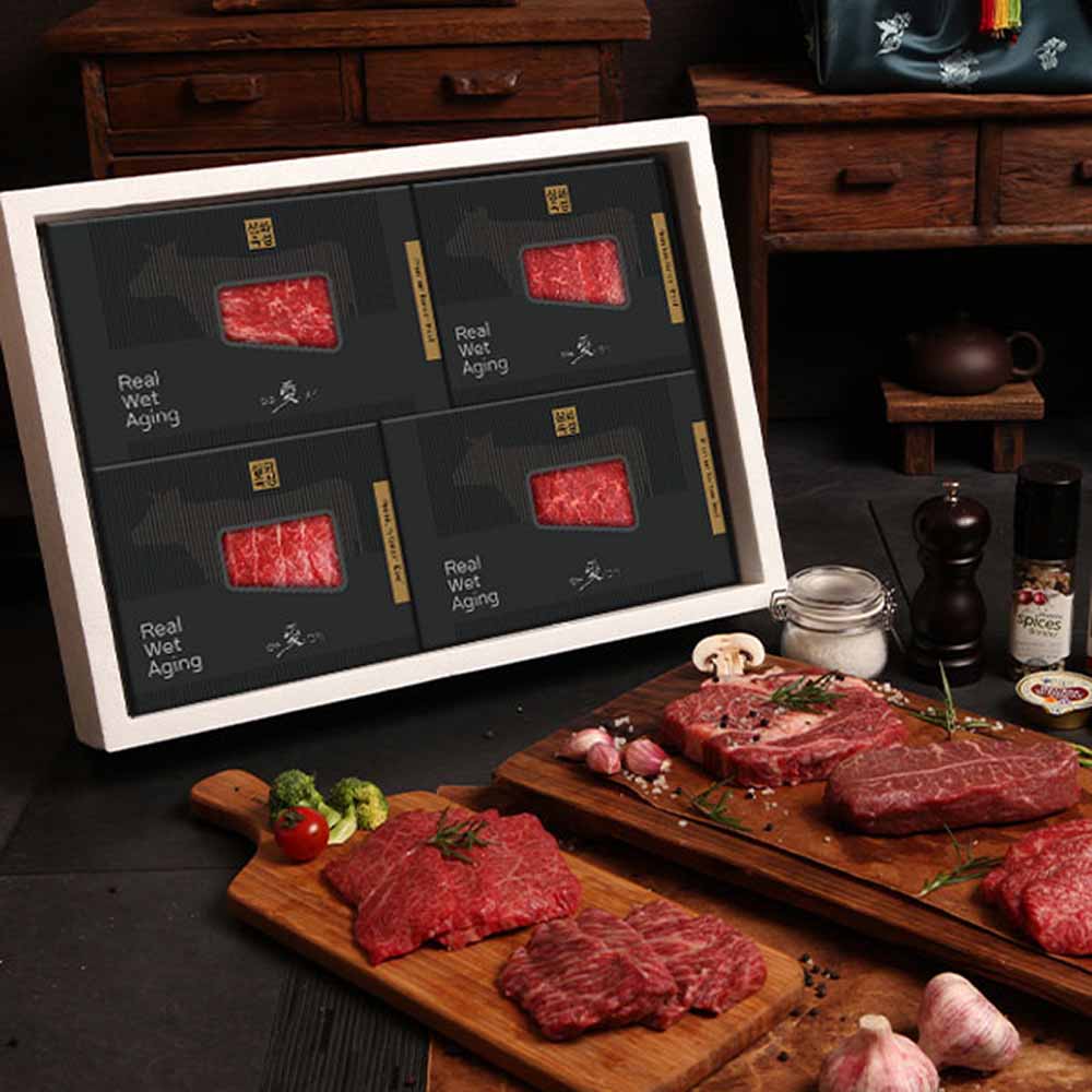 [한우애명작] 숙성한우 명품기획_로스&정육 4선세트(꽃보불육)