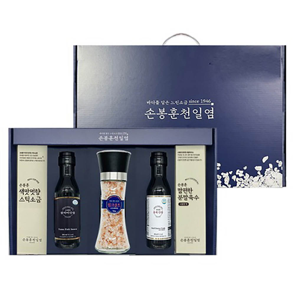 [손봉훈] 맘편한 쿡 5종 선물세트 (소금+간장2+그라인더1+분말)