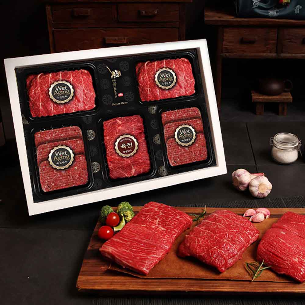 [한우애명작] 숙성한우 구이특선 3종 한정특선 2호(꽃목떡)