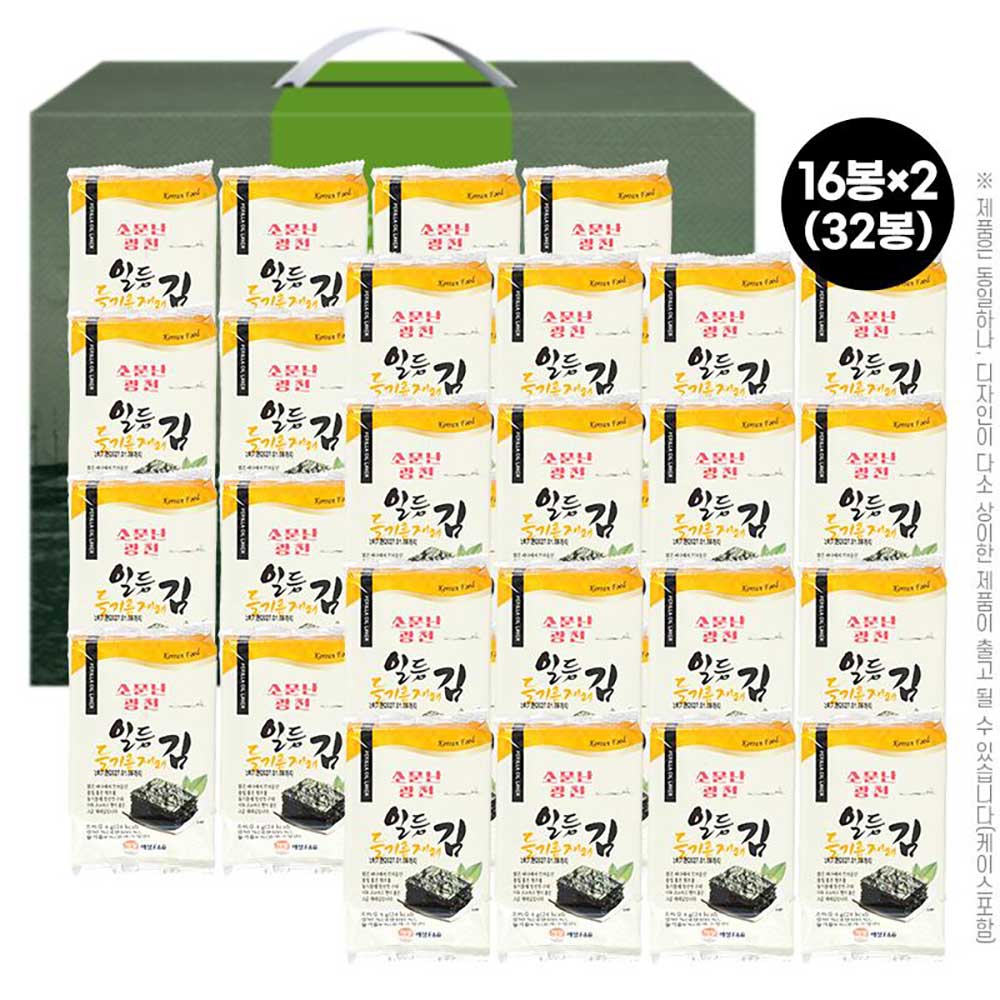 소문난광천 일등들기름재래김16봉(식탁김)2P(총32봉)