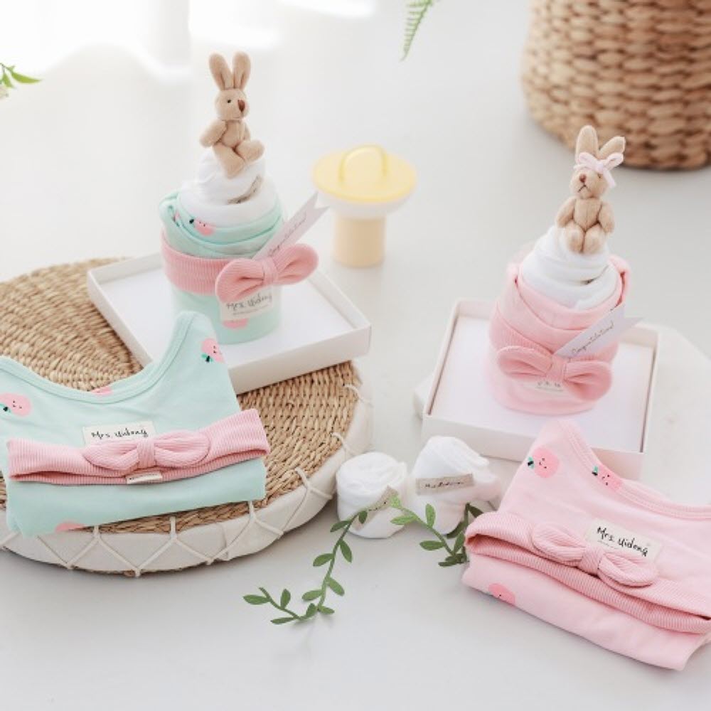 [출산백일선물] 우이동금손 피치베베 아기옷케이크 5종세트