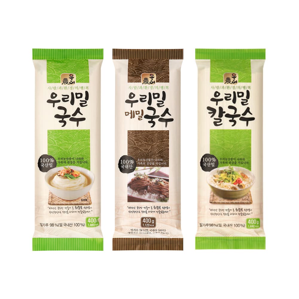 [우리밀] 국수400g+메밀국수400g+칼국수400g