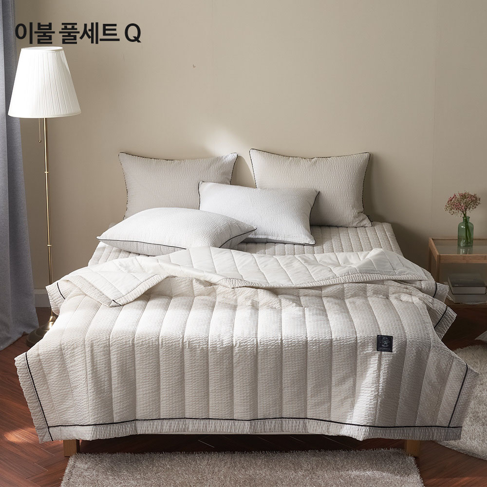 [Guy Laroche] 기라로쉬 시어서커 60수 아사면 아토피 케어 쿨라인 Q 이불 풀세트