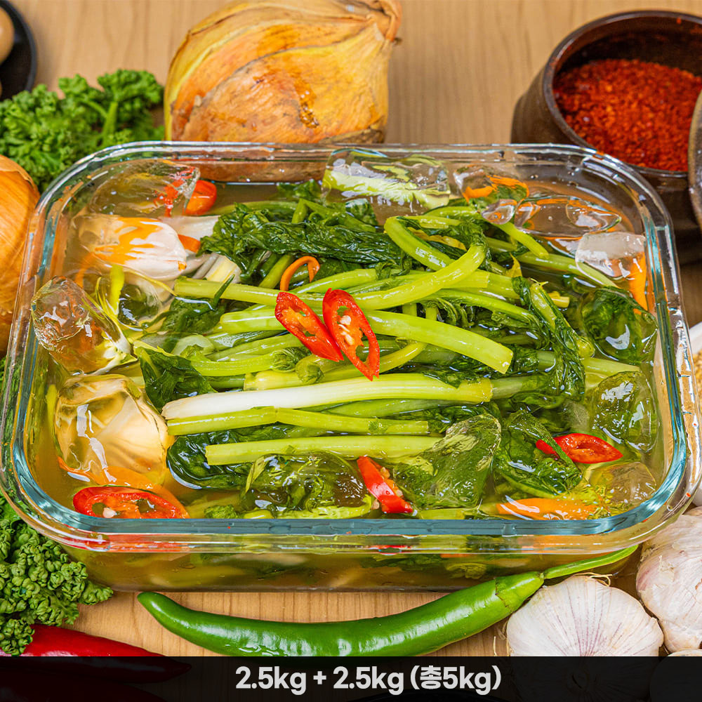 시원하고 깊은맛 일품! 26년 황쉐프 봄 열무물김치 2.5kg+2.5kg 덤 (총5kg)