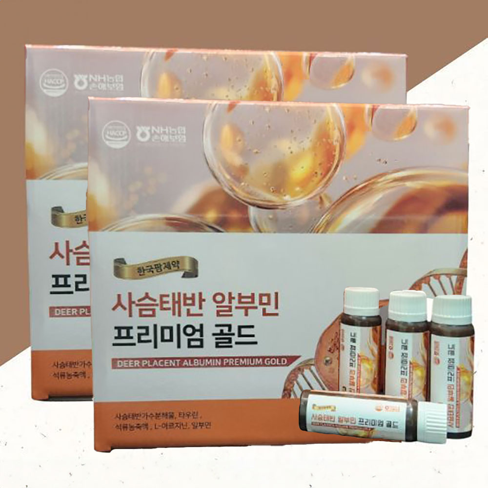 [한국팜제약] 사슴태반 알부민 프리미엄 골드 20ml*30병(2박스)