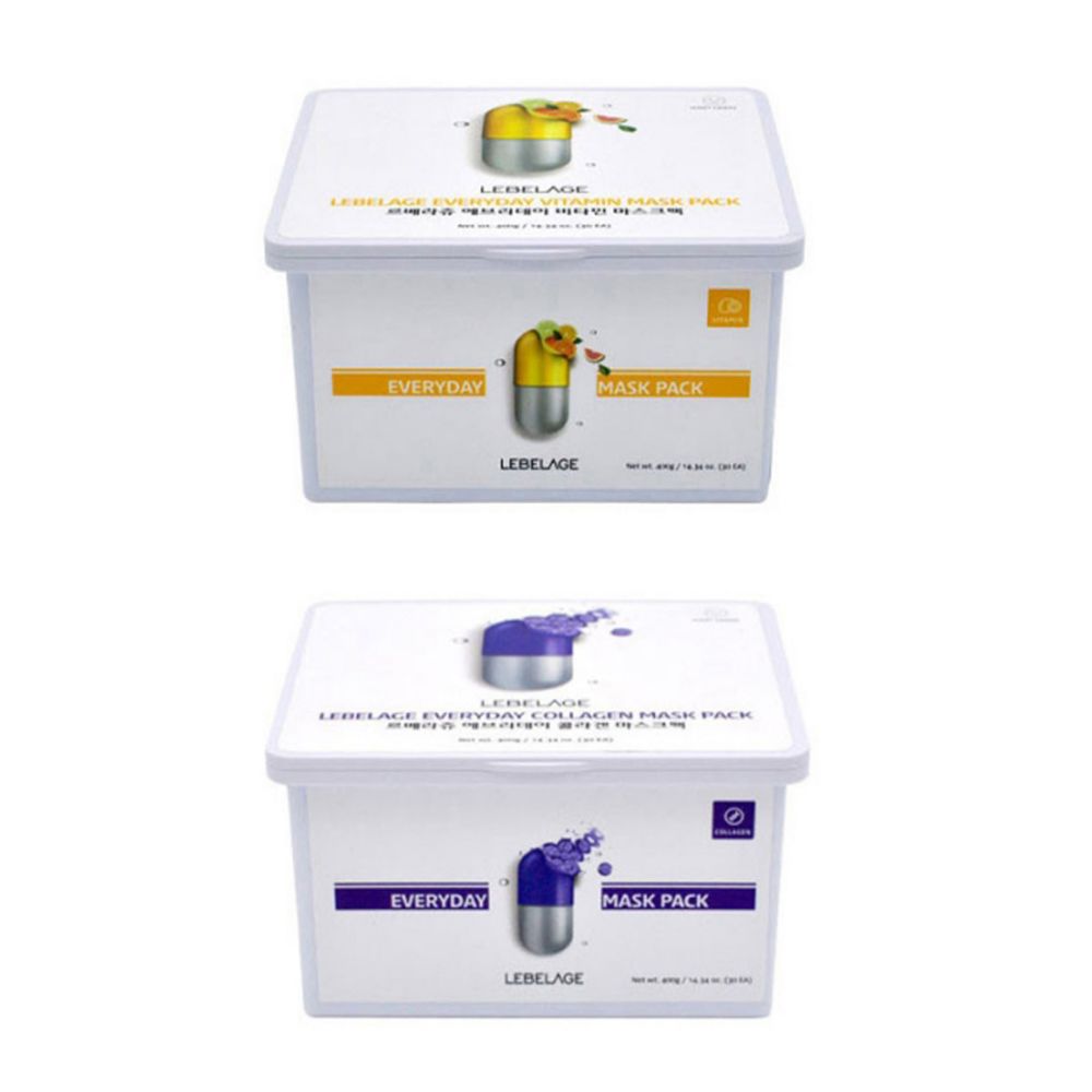 [Large Capacity Ampoule Pack for Tearing Off] [Leberrege] Everyday Mask Pack 30 Sheets (Choose 1 of 2 types)