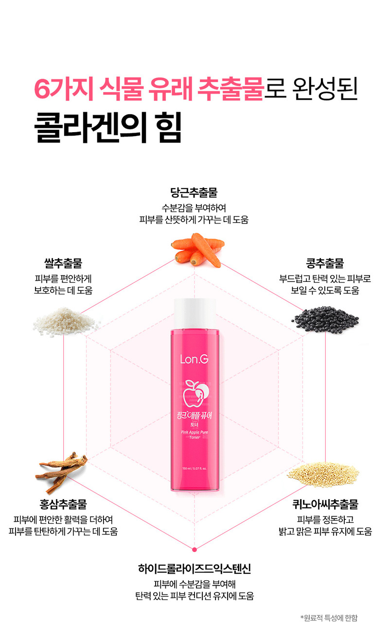 [Lonji] Pink Apple Pure Toner 150ml