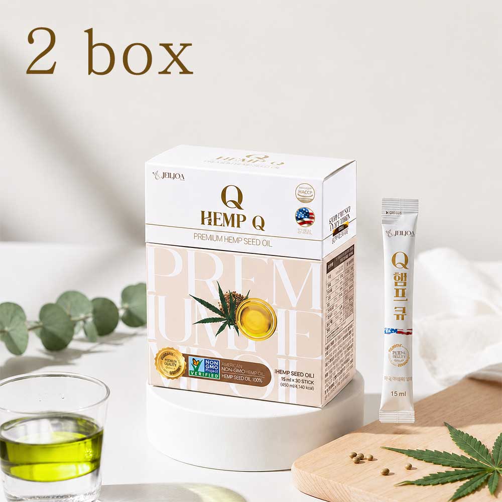 Premium American Hemp Seed Oil [15ml x 30 sticks] 2 boxes / Reduces triglycerides, cholesterol, detoxifies blood, benefits blood vessels, brain, triglyceride management