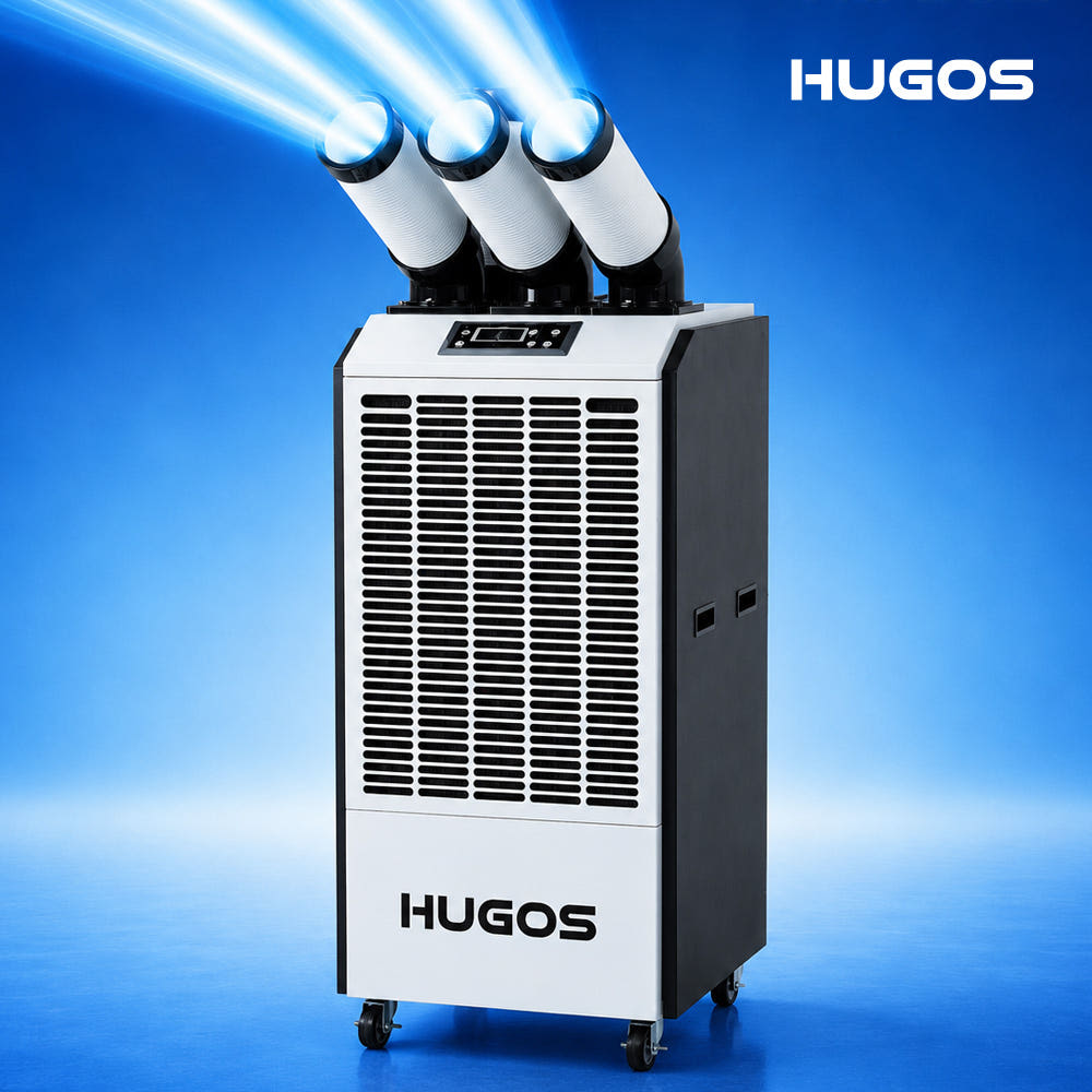 [휴고스] 산업용 자가 증발식 대용량 코끼리형 이동식 에어컨 3구 BCA-Z31000 + (창문가림막/리모컨조절)