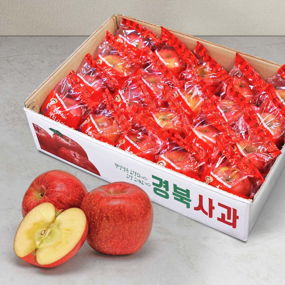 달옥농산 이온수로 세척한 사과 (봉지 개별포장) 4kg 중소과(19~24과)