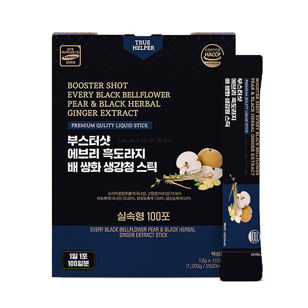 부스터샷 에브리 흑도라지 배 쌍화 생강청 스틱 12g x 100포