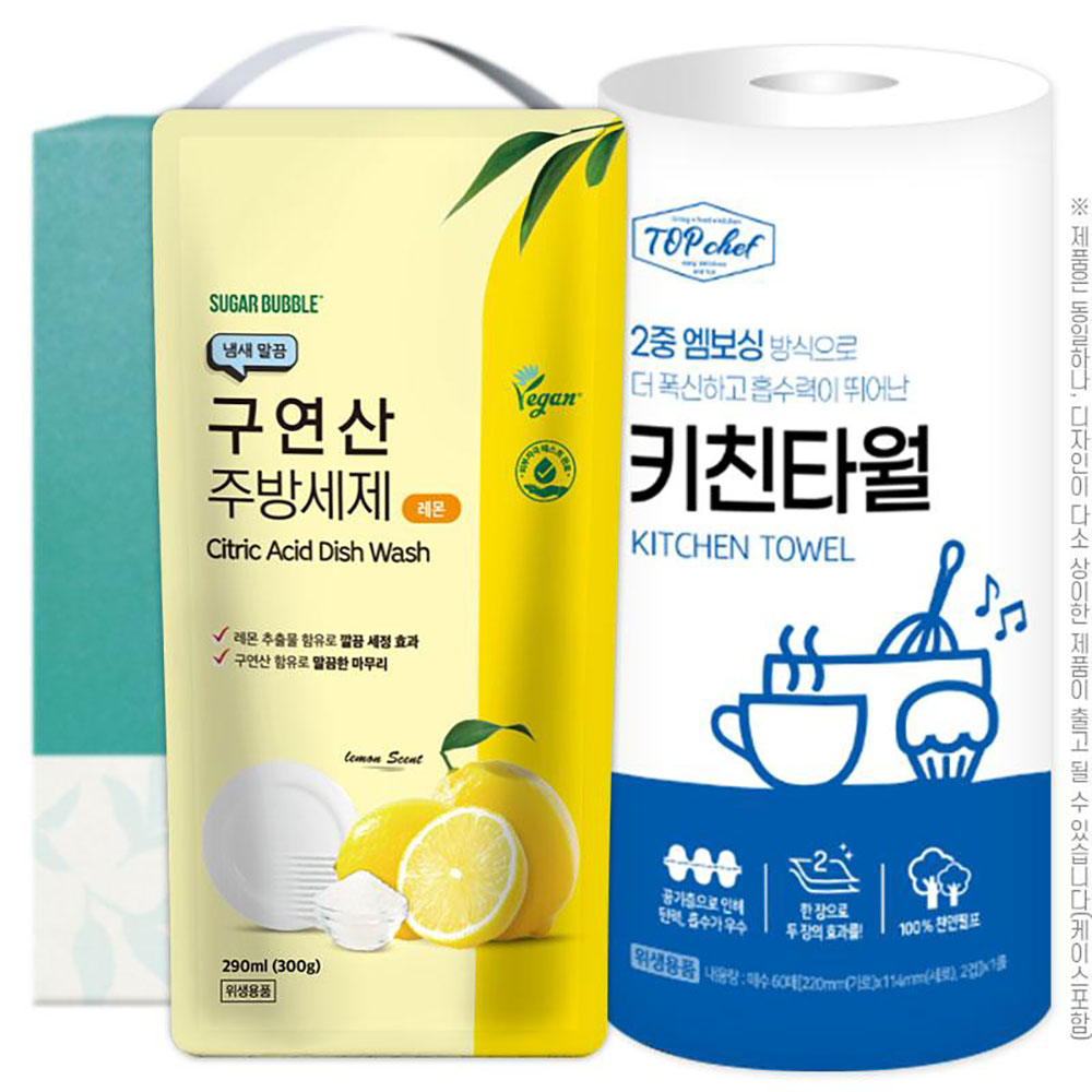 [슈가버블] 구연산주방세제300리필 롤타입키친타올(2종)