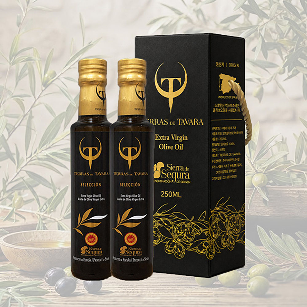 [TIERRAS DE TAVARA] 셀렉션 초저산도엑스트라버진 유기농올리브오일 2종세트(250ml*2병) / 케이스포함