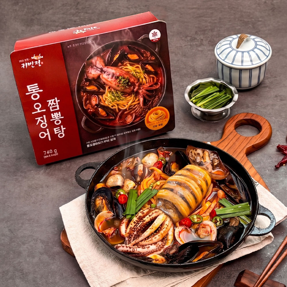 26년전통 귀빈정 통오징어 짬뽕탕 2인분(740g) 1팩