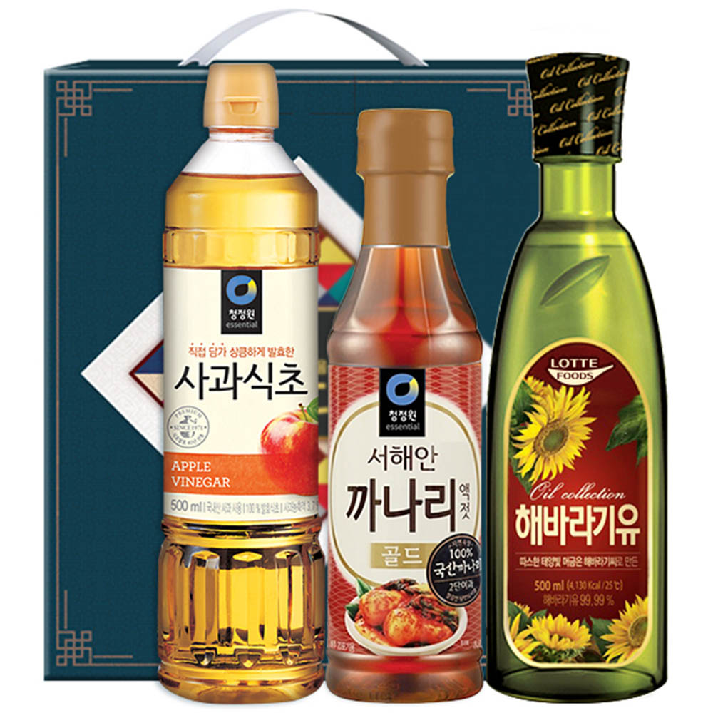 청정원 사과식초 까나리액젓 롯데해바라기유(3종)