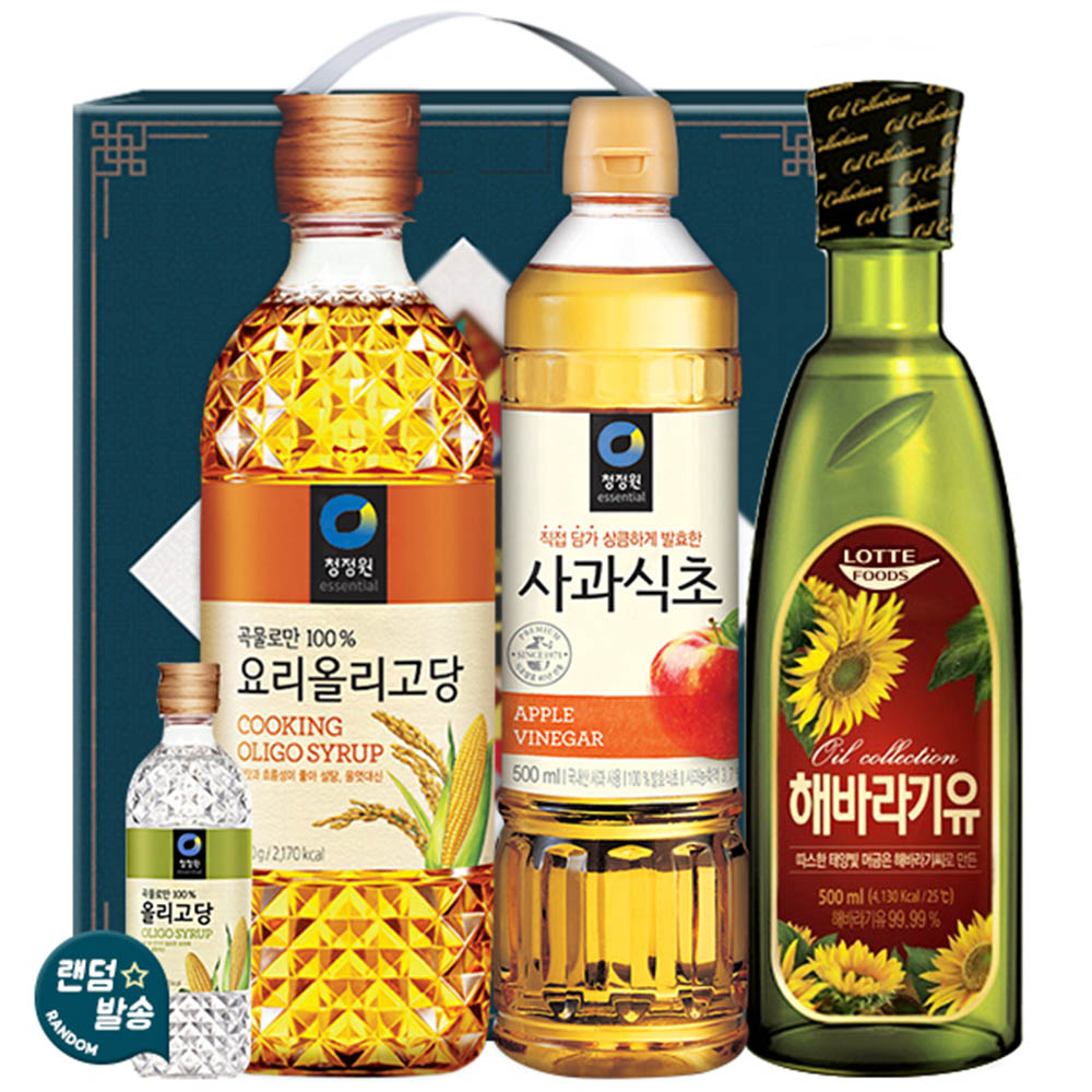 청정원 올리고당700 사과식초 롯데해바라기유(3종)