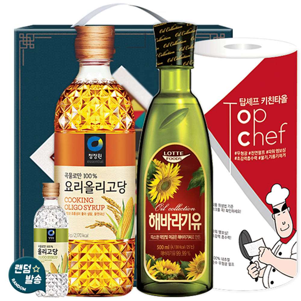 청정원 올리고당700 롯데해바라기유 키친타올(3종)