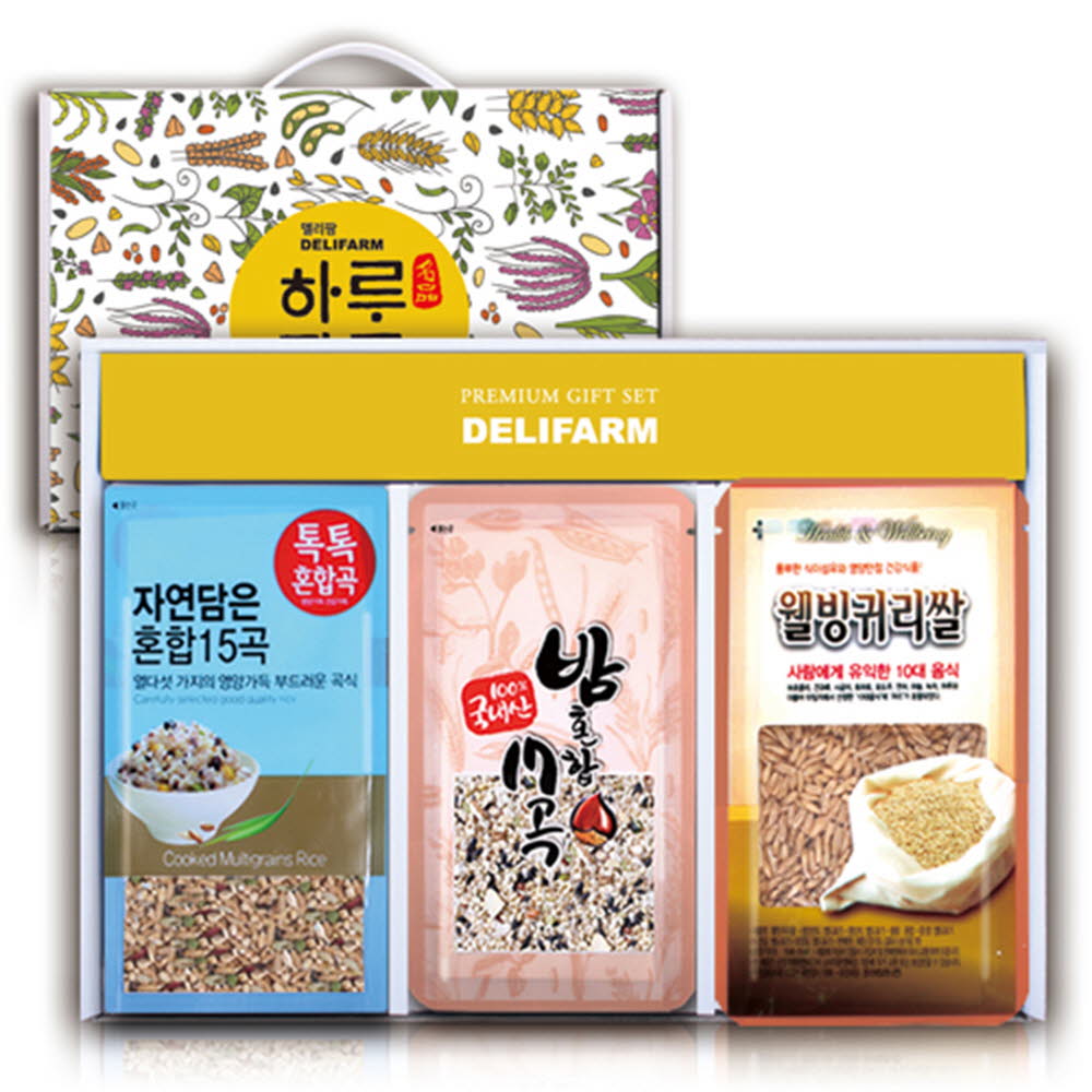 (하루한봉) 델리팜잡곡 1호(15곡*3/밤*3/귀리*3)