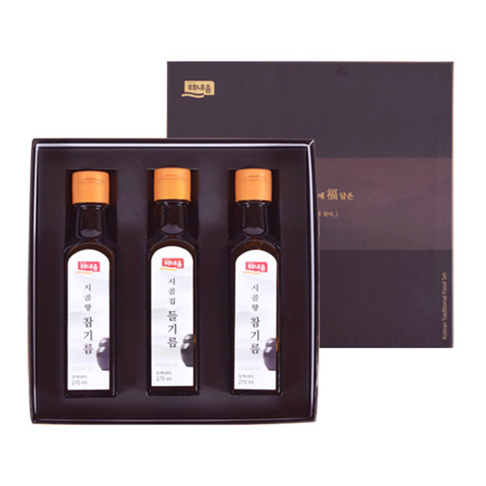 해내음 복담은 참들기름 선물세트 (참기름2병+들기름1병)/쇼핑백포함