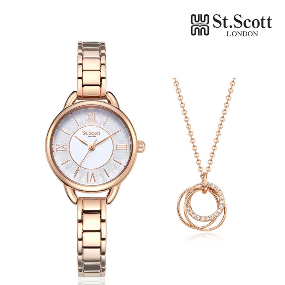 세인트스코트 여성 메탈시계 라보떼 워치 쥬얼리 세트 ST7030F-RSR