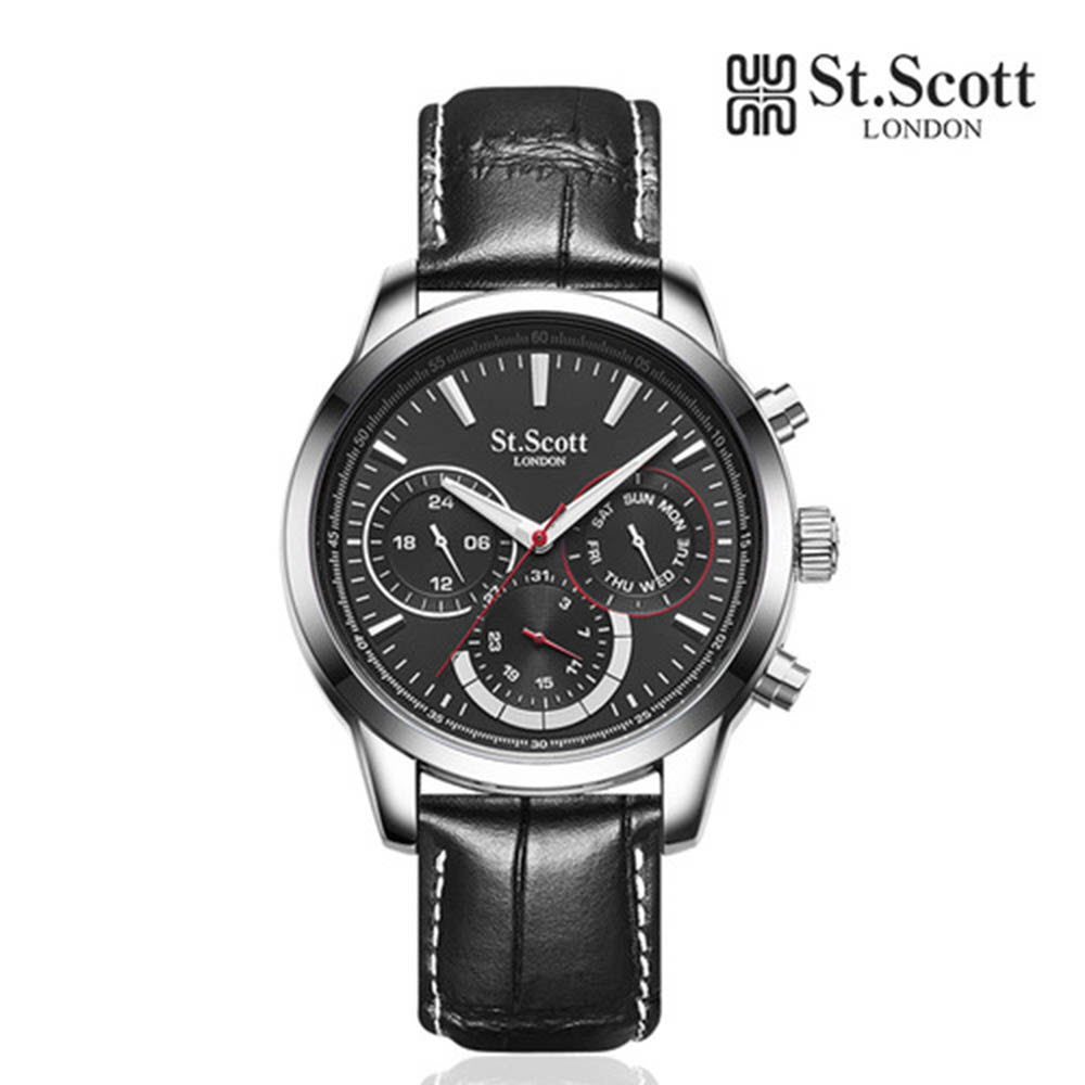 세인트스코트 하데스 멀티 남성 가죽시계 ST2101L-SBB