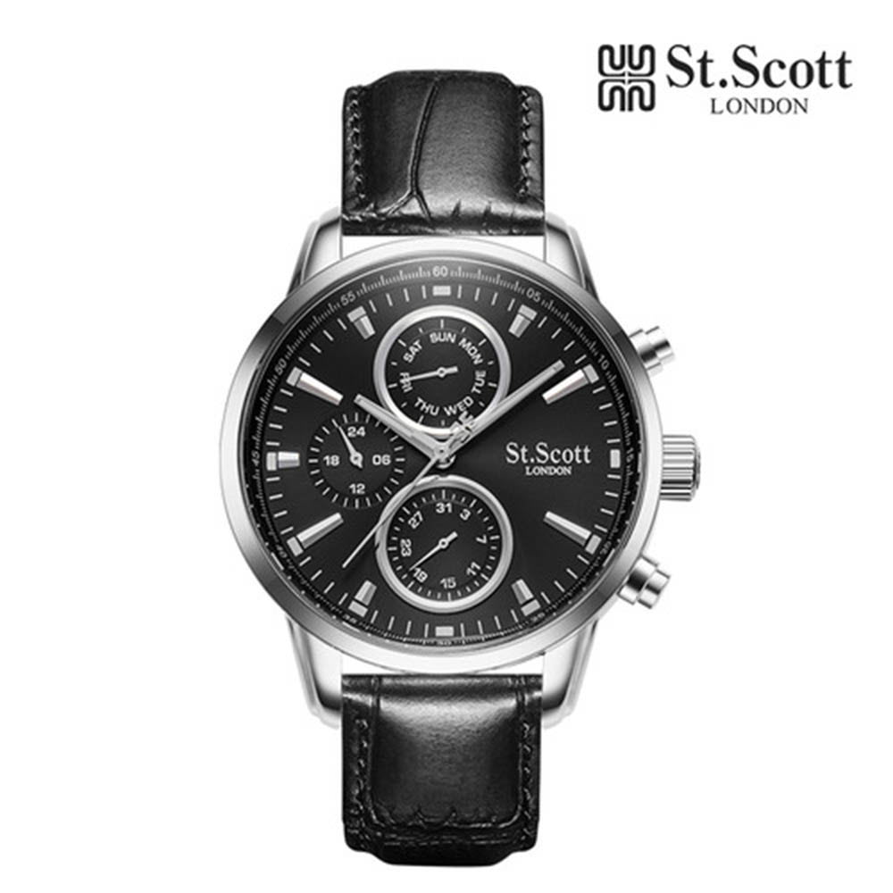 세인트스코트 발칸 멀티 남성 가죽시계 ST2102L-SBB