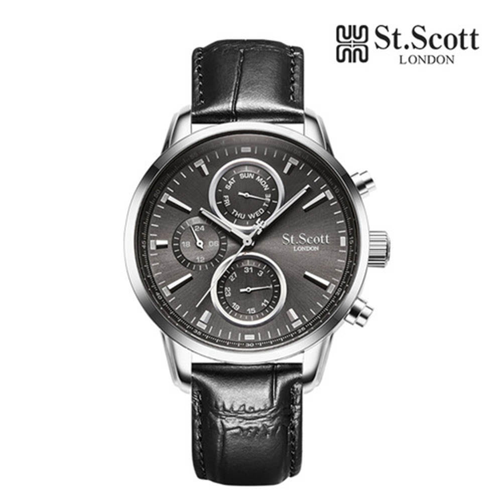 세인트스코트 발칸 멀티 남성 가죽시계 ST2102L-SGB
